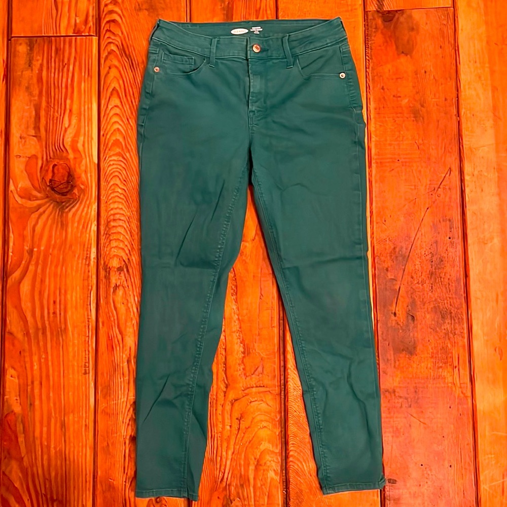 Ankle mid-rise turquoise pants